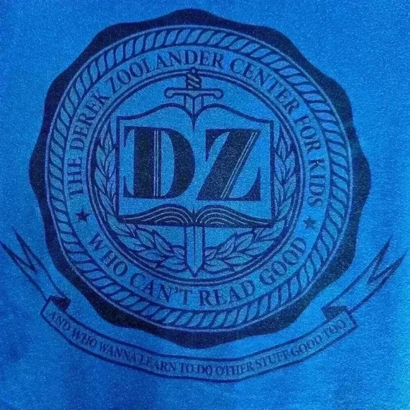 Derek Zoolander Center for Kids Who Can't Read Good T-Shirt, Blue, Womens Size M - Picture 2 of 7
